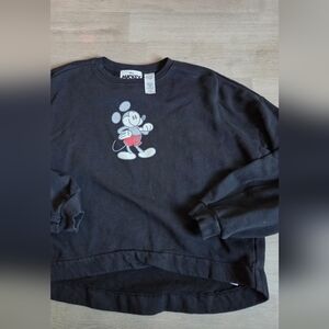 Disney Mickey Black Graphic Crewneck Sweater